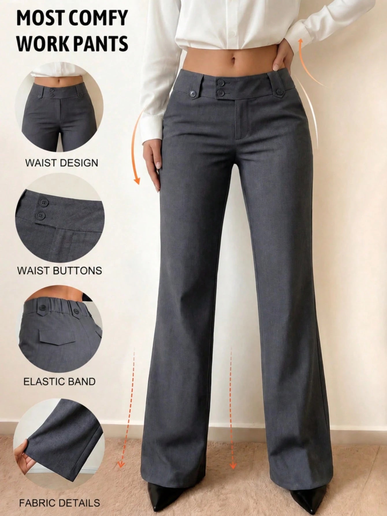 Women's Solid Color Casual Versatile Daily Wear Long Pants