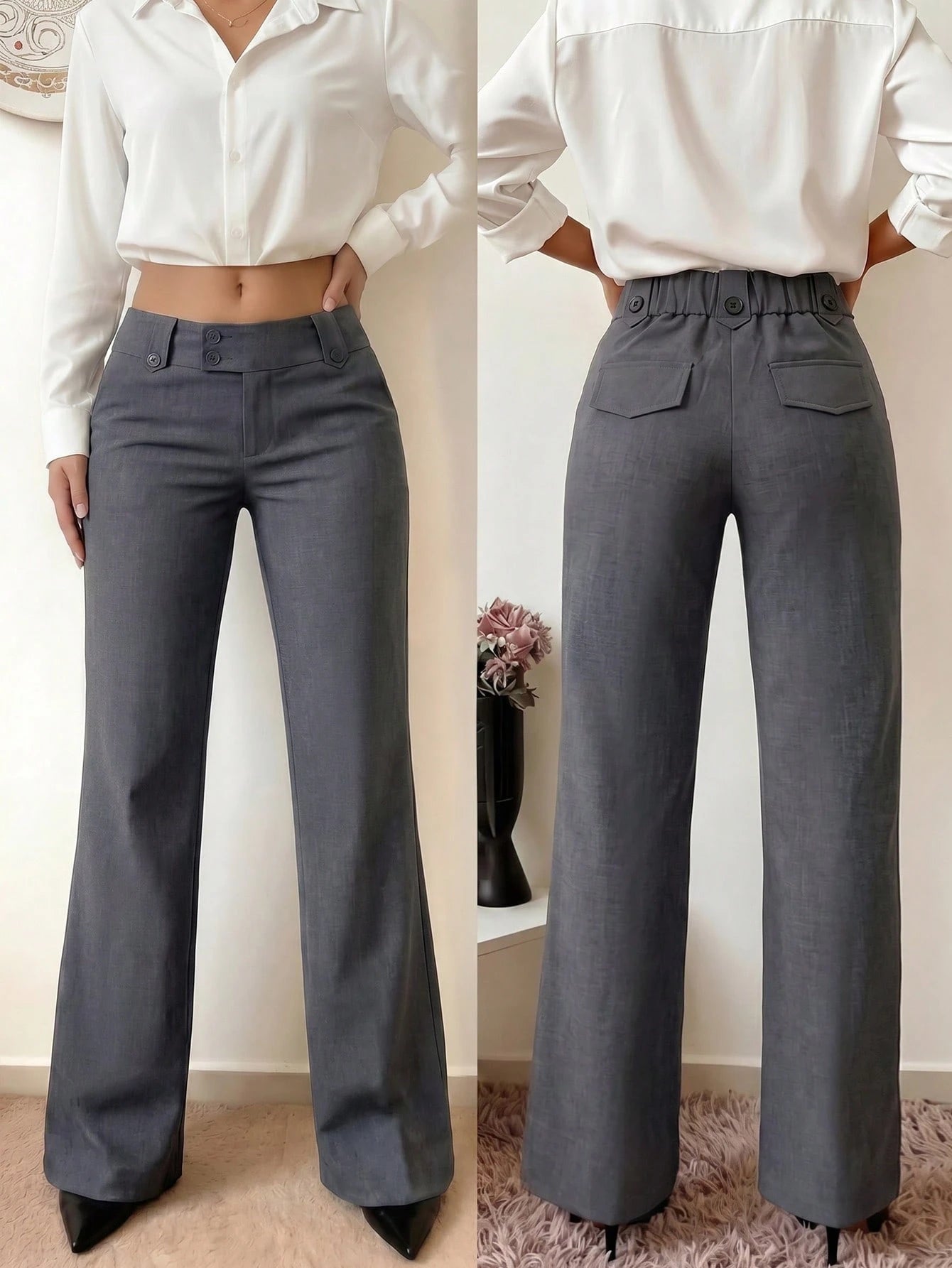 Women's Solid Color Casual Versatile Daily Wear Long Pants