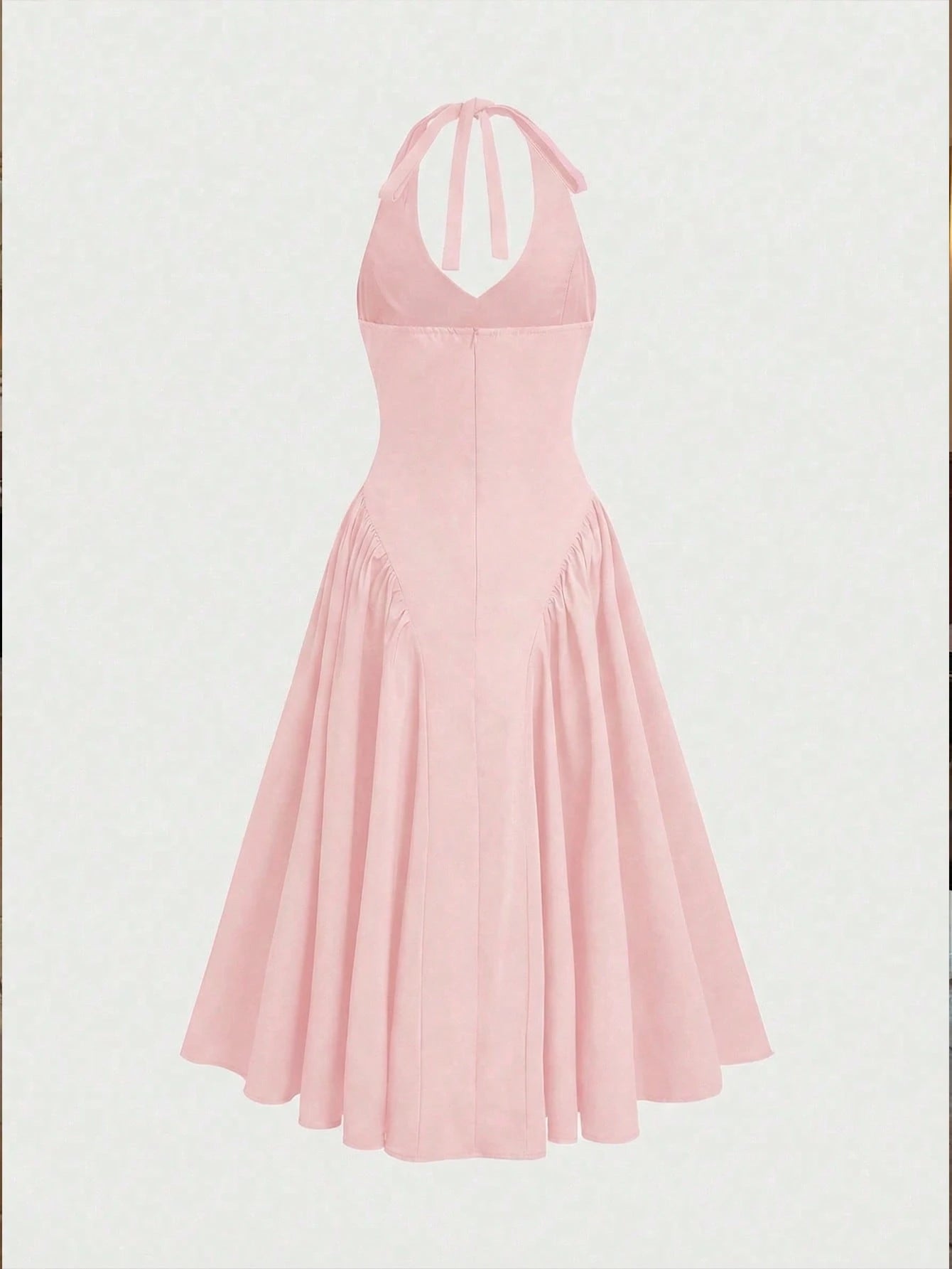 Women's Solid Color Deep V Elegant Casual Commute Date Romantic Dress Party Pink Summer