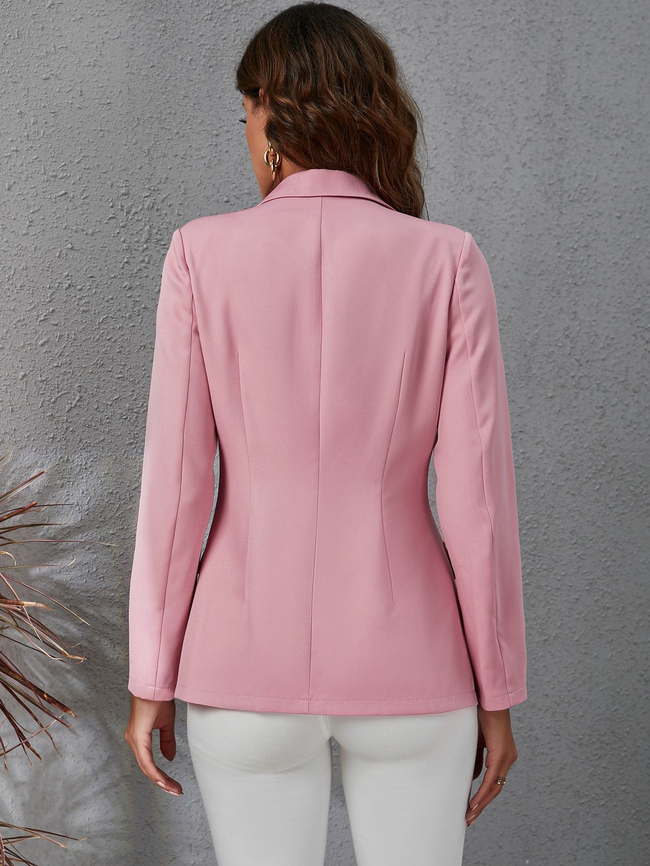 Women's Solid Color Lapel NeckLong Sleeve Double-Breasted Casual Blazer Green Blazer Women Women's Blazers Suit Jacket For Women