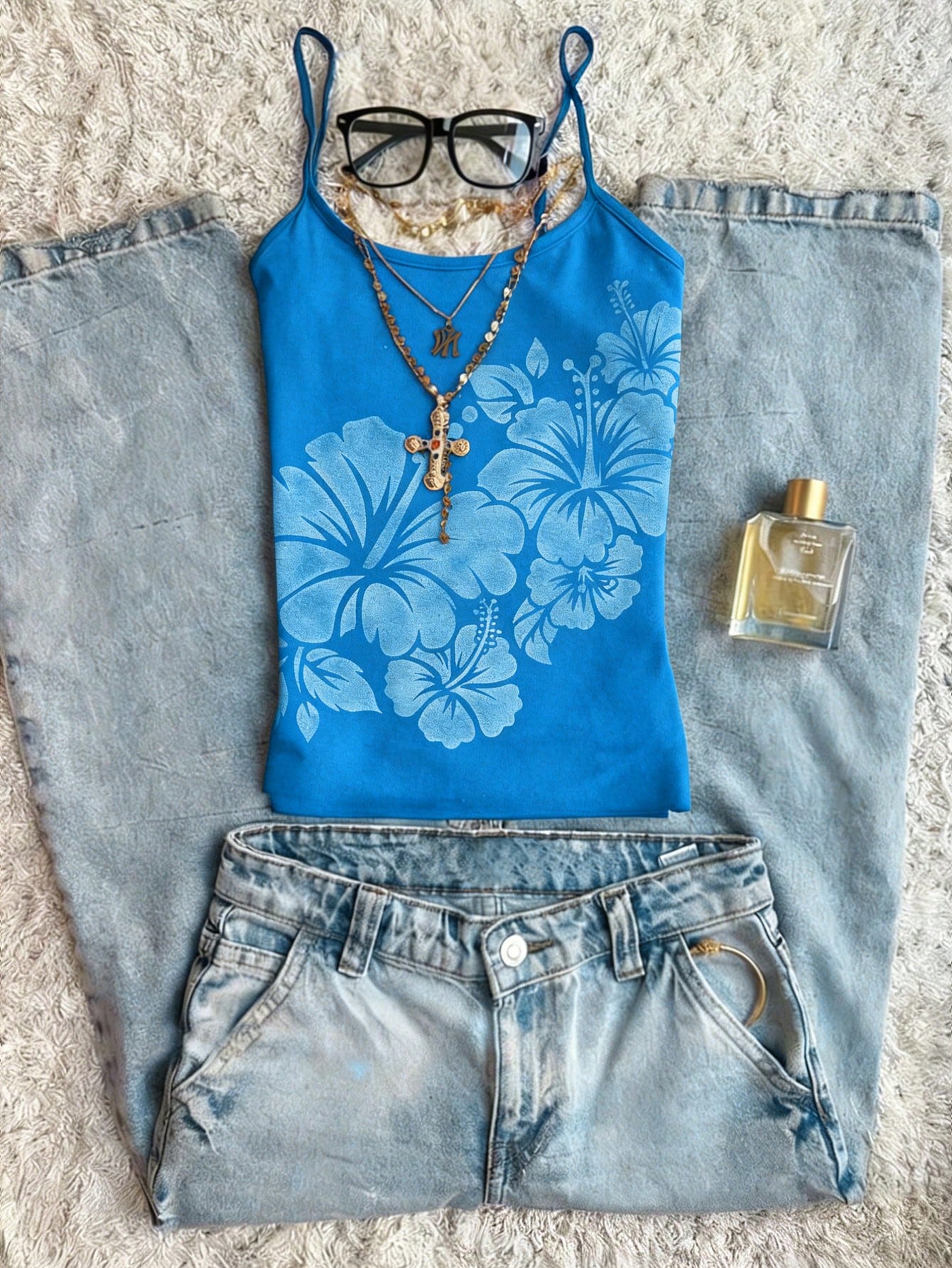 Women's Summer Casual Vacation Floral Print Camisole Pink