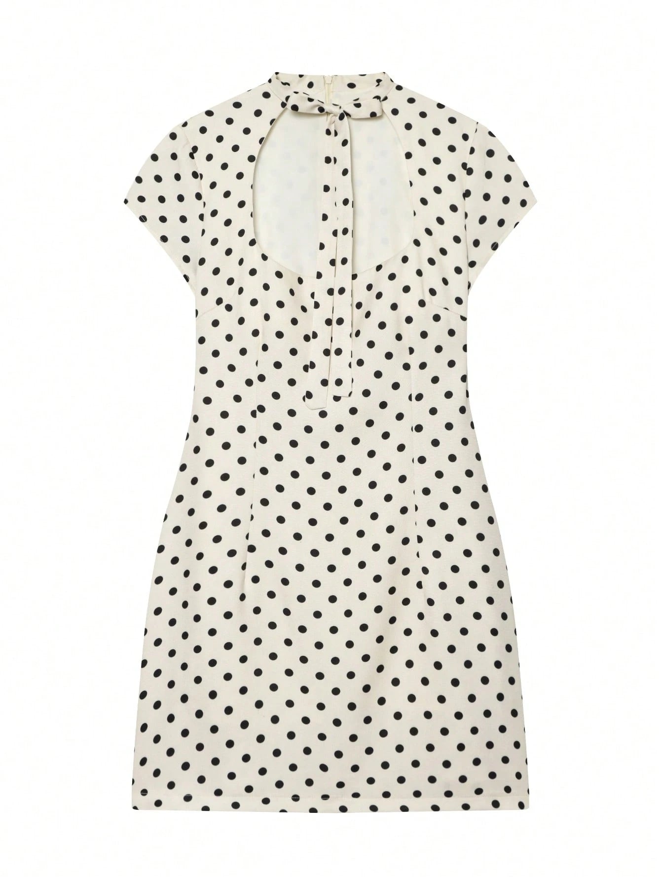 Women's Sweet Square Neck Short Sleeve Mini Dress With Bow, Spring/Summer Travel Outfit