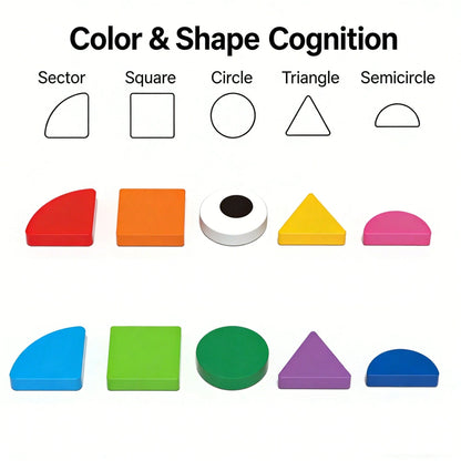 Wooden 3D Geometric Shape Puzzle Board, A Color And Shape Recognition Hand-Eye Coordination Training Puzzle Game, Suitable For Children Aged 3 And Above As A Birthday Or New Year Gift.