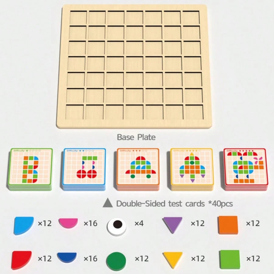 Wooden 3D Geometric Shape Puzzle Board, A Color And Shape Recognition Hand-Eye Coordination Training Puzzle Game, Suitable For Children Aged 3 And Above As A Birthday Or New Year Gift.