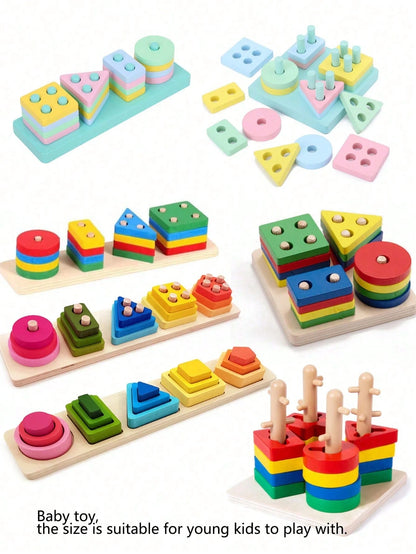 Wooden Sorting And Stacking Toys For Boys, Girls, Toddlers, Preschoolers And Children, Educational Toys, Color Recognition, Shape Sorter, Learning Puzzle, Boy Toys, Toys For Toddlers, Toddler Learning