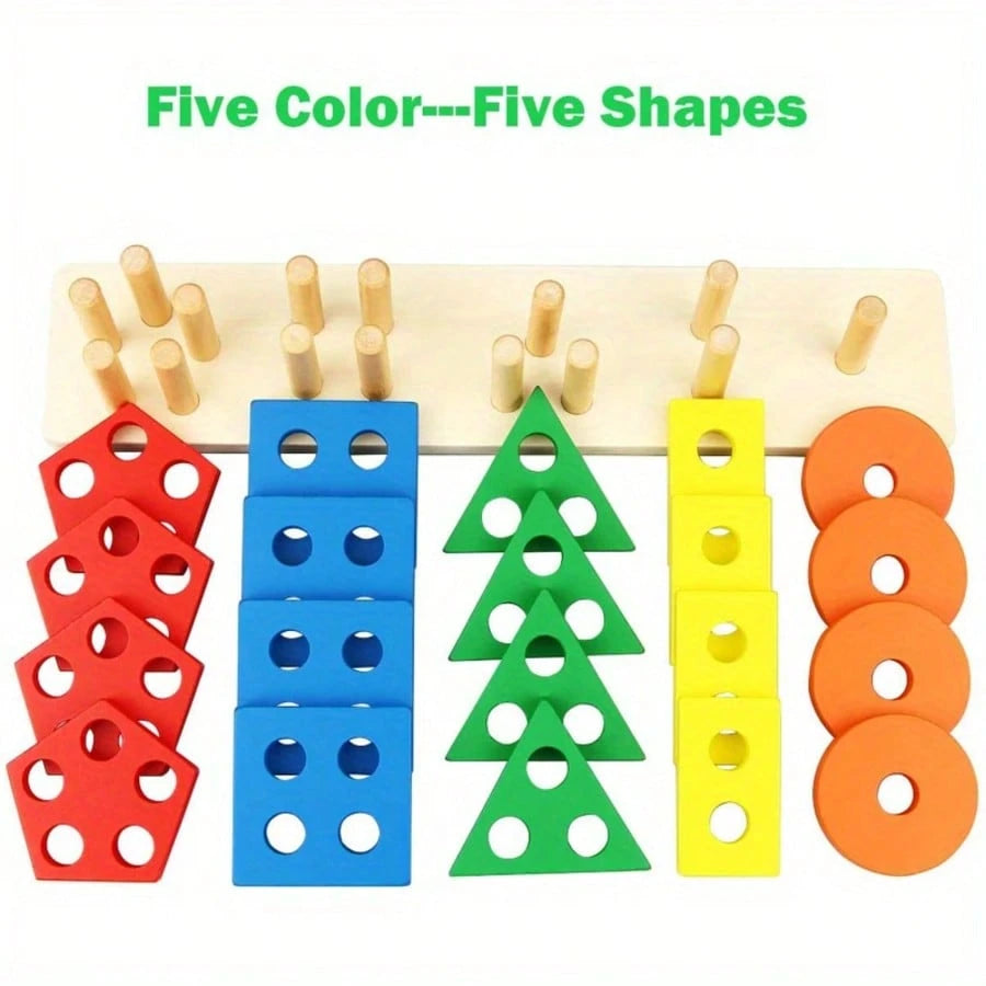 Wooden Sorting And Stacking Toys For Boys, Girls, Toddlers, Preschoolers And Children, Educational Toys, Color Recognition, Shape Sorter, Learning Puzzle, Boy Toys, Toys For Toddlers, Toddler Learning