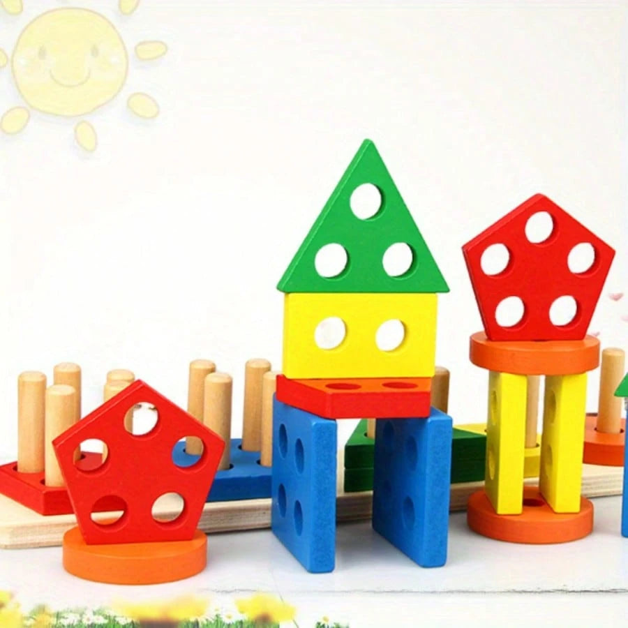 Wooden Sorting And Stacking Toys For Boys, Girls, Toddlers, Preschoolers And Children, Educational Toys, Color Recognition, Shape Sorter, Learning Puzzle, Boy Toys, Toys For Toddlers, Toddler Learning