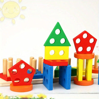 Wooden Sorting And Stacking Toys For Boys, Girls, Toddlers, Preschoolers And Children, Educational Toys, Color Recognition, Shape Sorter, Learning Puzzle, Boy Toys, Toys For Toddlers, Toddler Learning