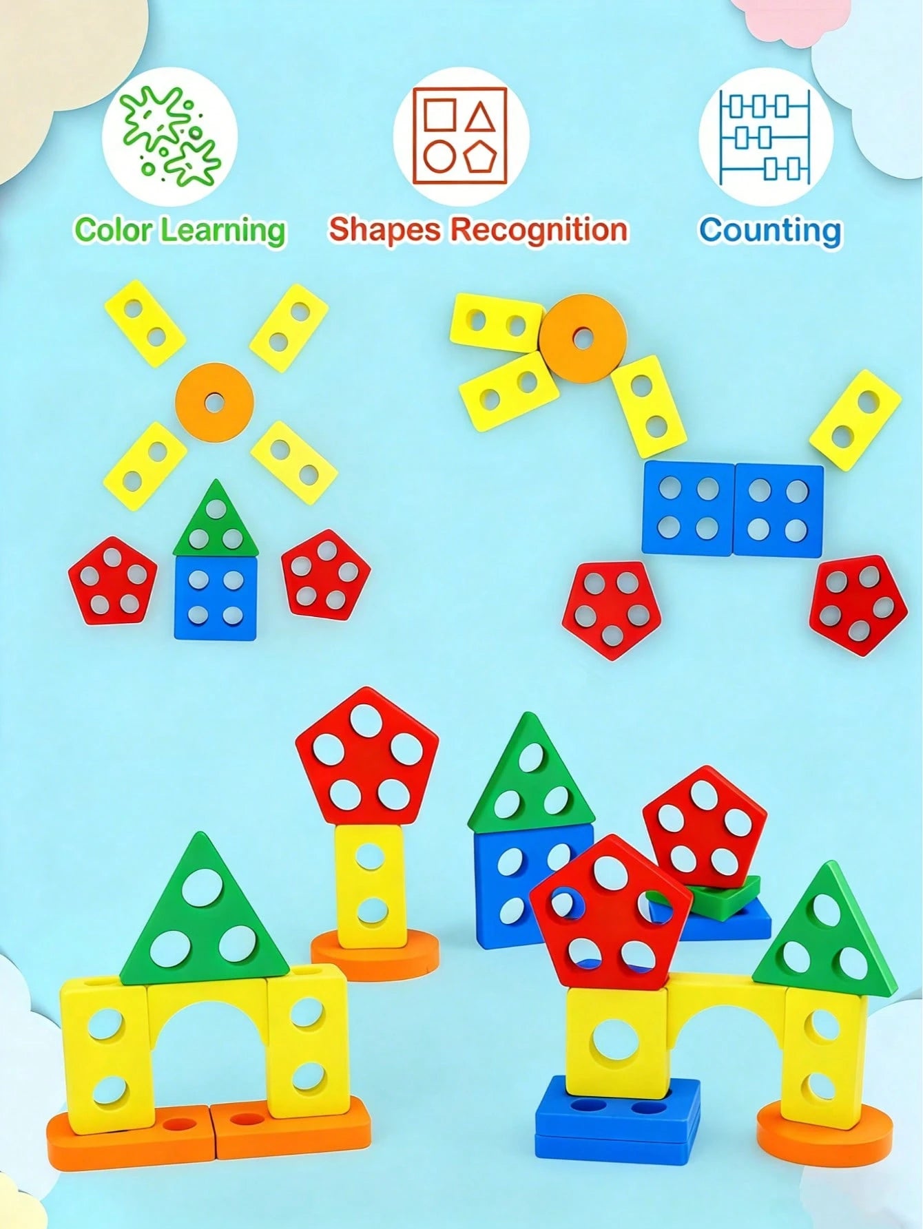 Wooden Sorting And Stacking Toys For Boys, Girls, Toddlers, Preschoolers And Children, Educational Toys, Color Recognition, Shape Sorter, Learning Puzzle, Boy Toys, Toys For Toddlers, Toddler Learning