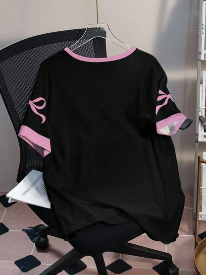 X Care Bears Plus Size Summer Casual Bear Print T-Shirt