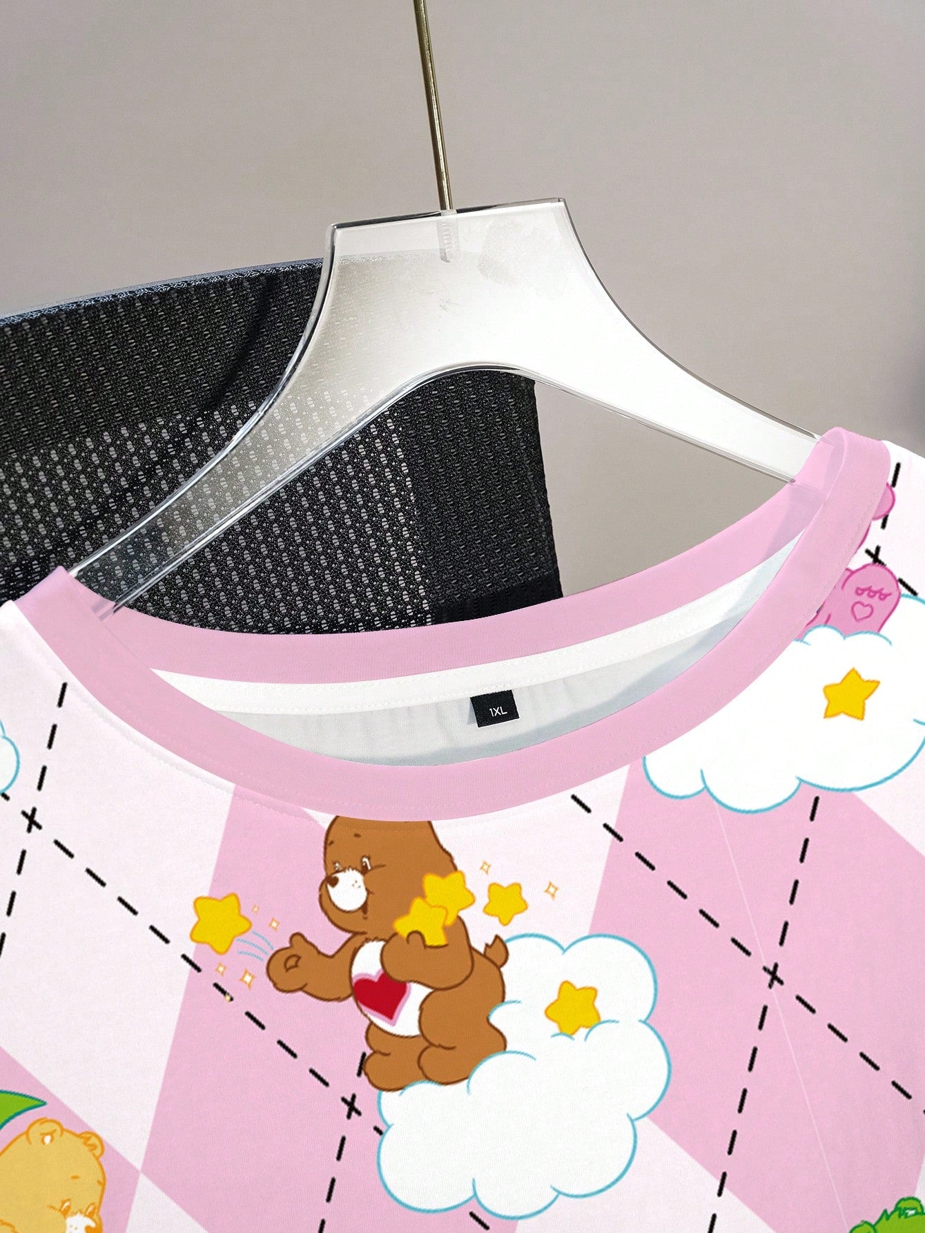 X Care Bears Plus Size Women's Cartoon Print Round Neck Short Sleeve Casual T-Shirt