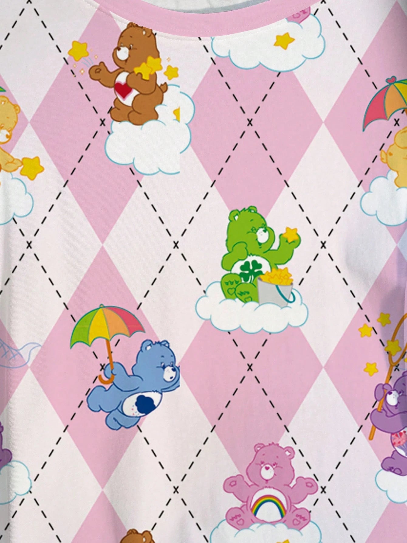 X Care Bears Plus Size Women's Cartoon Print Round Neck Short Sleeve Casual T-Shirt