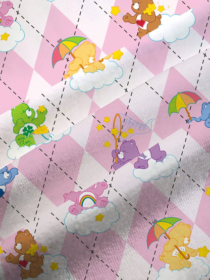 X Care Bears Plus Size Women's Cartoon Print Round Neck Short Sleeve Casual T-Shirt