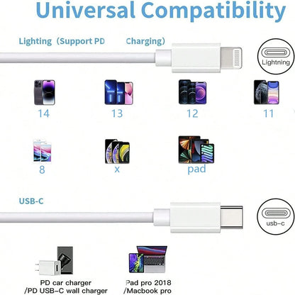 XASMA 3pcs/1pc USB C To Lightning Cable Compatible With Iphone Charger Usbc To Lightning Cable Compatible With Iphone 14/13/12/11 X XS XR 8 Plus And More, USB Charging Cable Compatible With Iphone 11