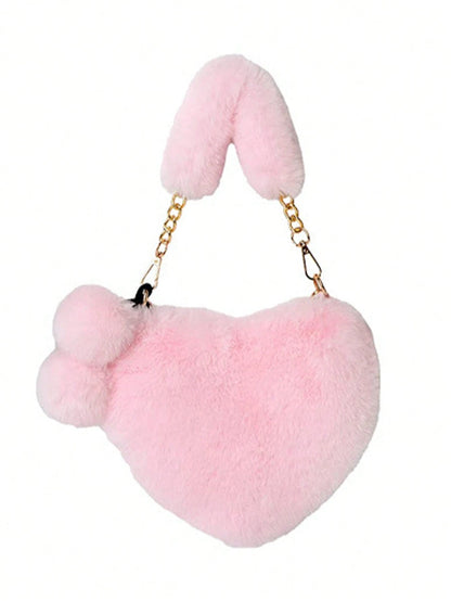 XD Little Girls Autumn/Winter Outdoor Essential New Soft Plush Mini Handbag, Thick Soft Plush Texture, Cute And Soft, Lightweight And Easy To Carry, Stores Coins, Stickers, Small Hair Accessories, Sui
