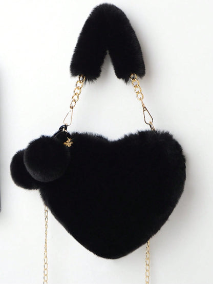 XD Little Girls Autumn/Winter Outdoor Essential New Soft Plush Mini Handbag, Thick Soft Plush Texture, Cute And Soft, Lightweight And Easy To Carry, Stores Coins, Stickers, Small Hair Accessories, Sui