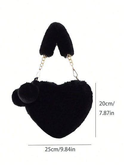 XD Little Girls Autumn/Winter Outdoor Essential New Soft Plush Mini Handbag, Thick Soft Plush Texture, Cute And Soft, Lightweight And Easy To Carry, Stores Coins, Stickers, Small Hair Accessories, Sui