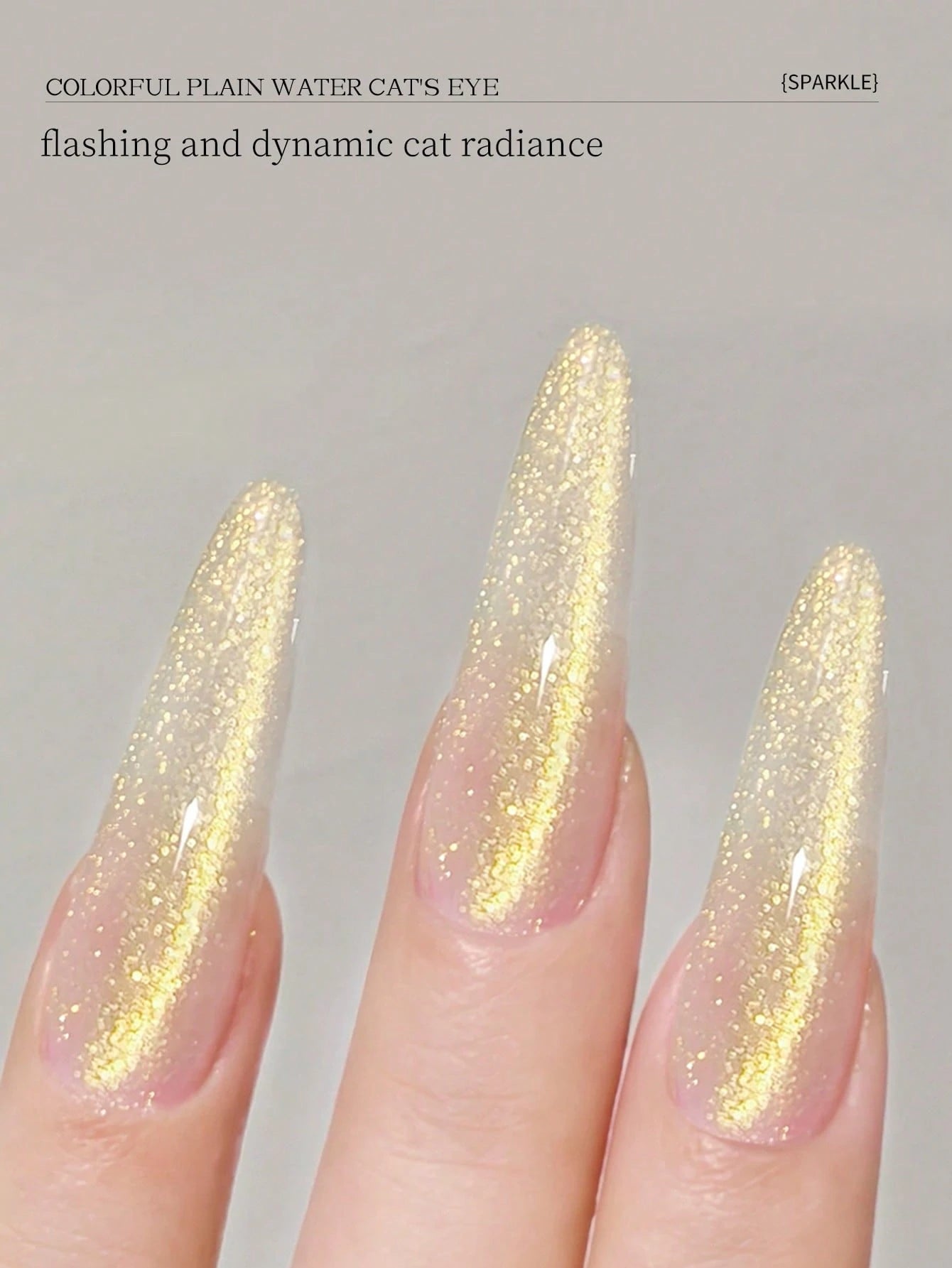 XEIJAYI 1pc 15ml Gold Cat Eye Nail Gel, Semi-Permanent Nail Soak-Off UV LED Nail Salon DIY Nail Salon Gel, Spring/Summer Nails