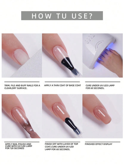 XEIJAYI 1pc 7.3ml Milky White Gel Nail Polish, UV/LED Compatible Nail Art Gel Polish, For Salon And Home DIY Manicure