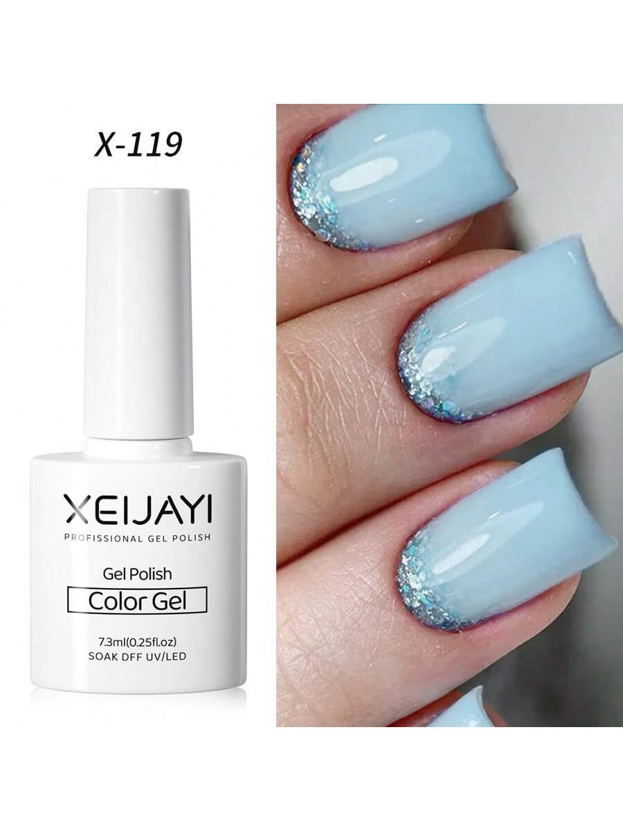 XEIJAYI 1pc 7.3ml Milky White Gel Nail Polish, UV/LED Compatible Nail Art Gel Polish, For Salon And Home DIY Manicure