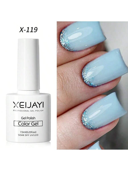 XEIJAYI 1pc 7.3ml Milky White Gel Nail Polish, UV/LED Compatible Nail Art Gel Polish, For Salon And Home DIY Manicure