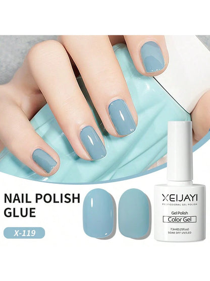 XEIJAYI 1pc 7.3ml Milky White Gel Nail Polish, UV/LED Compatible Nail Art Gel Polish, For Salon And Home DIY Manicure