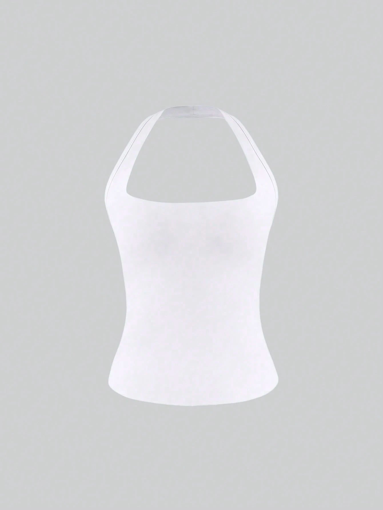 XLLAIS Sexy Backless Camisole, Fashionable Square Neck Elastic Casual Slim Fit Summer Tank Top For Women White