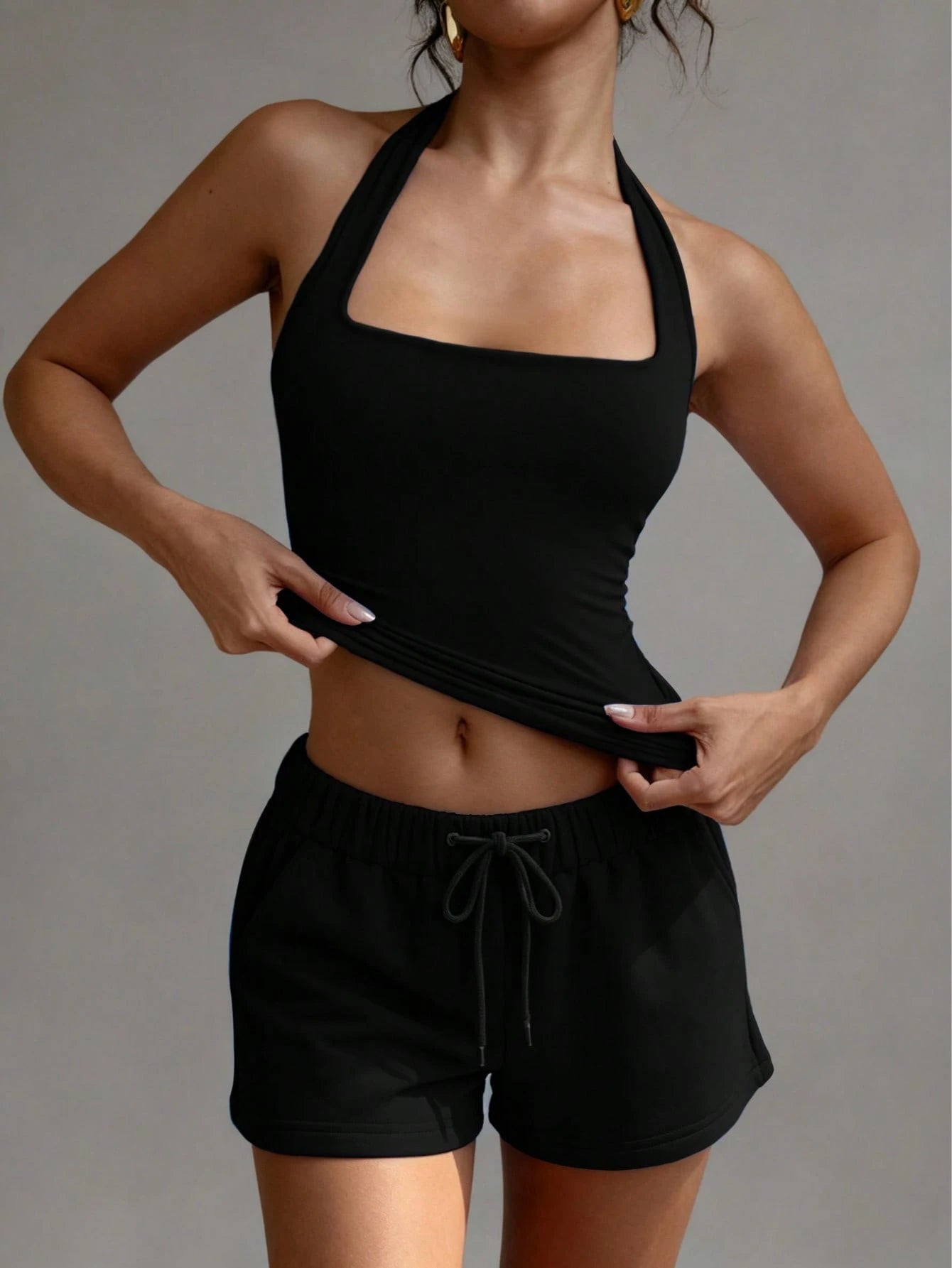 XLLAIS Sexy Backless Camisole, Fashionable Square Neck Elastic Casual Slim Fit Summer Tank Top For Women White