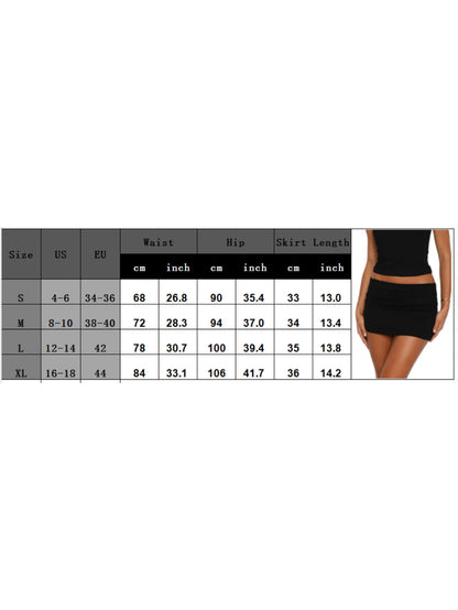Y2K Bodycon Mini Skirt For Women Fold Over Waist Low Rise Stretchy Micro Skirts Summer Slim Fit Going Out Short Skirts Underneath Party Club Concert Outfit Streetwear