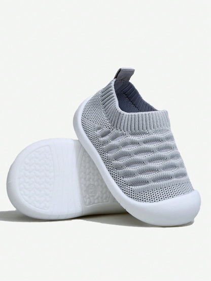 Yibubu Gray Children's Shoes, Mesh Breathable Kids Shoes, Soft Bottom Anti-Slip Newborn Toddler Shoes, Infant Outdoor Sports Shoes