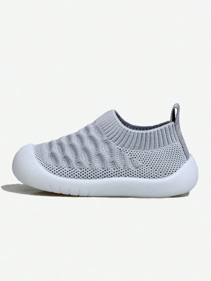 Yibubu Gray Children's Shoes, Mesh Breathable Kids Shoes, Soft Bottom Anti-Slip Newborn Toddler Shoes, Infant Outdoor Sports Shoes
