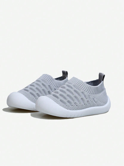 Yibubu Gray Children's Shoes, Mesh Breathable Kids Shoes, Soft Bottom Anti-Slip Newborn Toddler Shoes, Infant Outdoor Sports Shoes