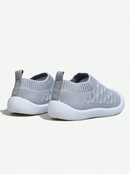 Yibubu Gray Children's Shoes, Mesh Breathable Kids Shoes, Soft Bottom Anti-Slip Newborn Toddler Shoes, Infant Outdoor Sports Shoes