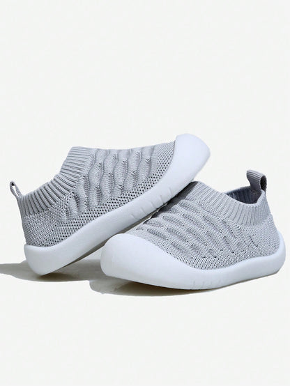 Yibubu Gray Children's Shoes, Mesh Breathable Kids Shoes, Soft Bottom Anti-Slip Newborn Toddler Shoes, Infant Outdoor Sports Shoes