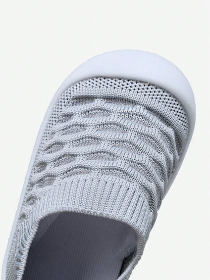 Yibubu Gray Children's Shoes, Mesh Breathable Kids Shoes, Soft Bottom Anti-Slip Newborn Toddler Shoes, Infant Outdoor Sports Shoes