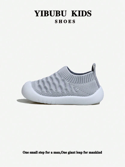 Yibubu Gray Children's Shoes, Mesh Breathable Kids Shoes, Soft Bottom Anti-Slip Newborn Toddler Shoes, Infant Outdoor Sports Shoes