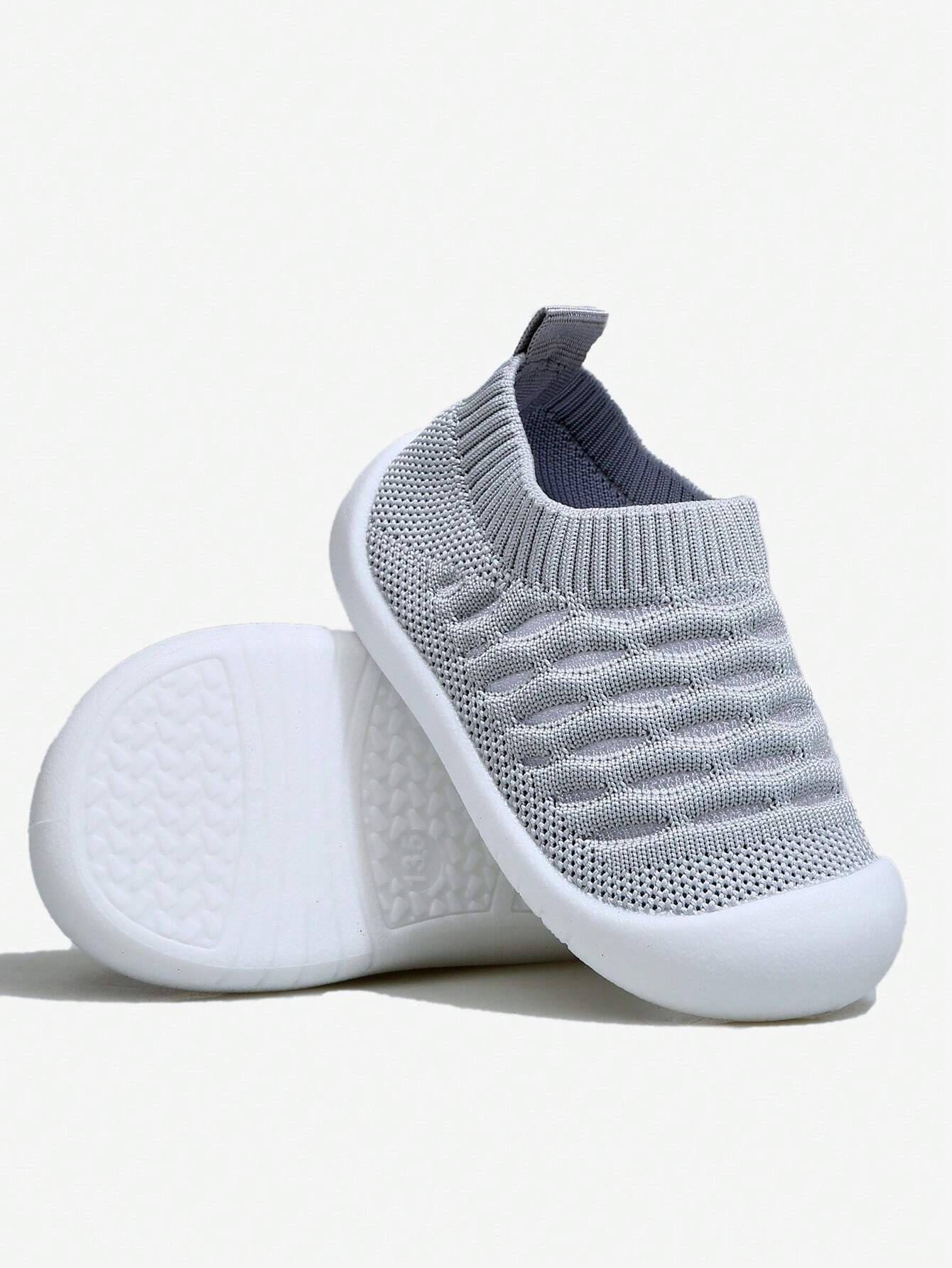 Yibubu Gray Children's Shoes, Mesh Breathable Kids Shoes, Soft Bottom Anti-Slip Newborn Toddler Shoes, Infant Outdoor Sports Shoes