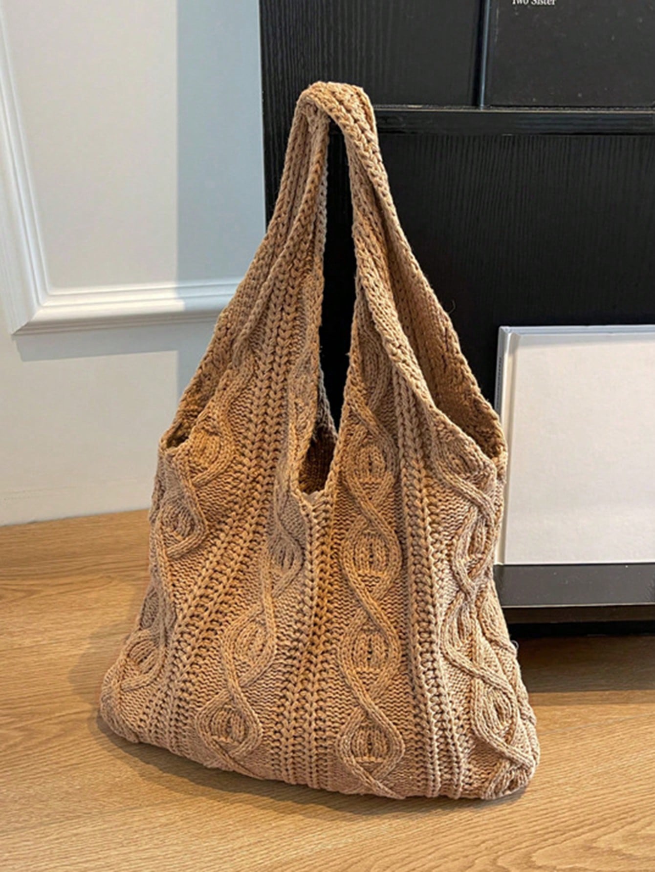 Yogodlns Women's Crochet Knitted Bag, Summer Beach Tote Bag, Aesthetic Handbag, Hippie Style Knitted Bag, Fashion Essential: Women's Crochet Knitted Handbag, Hollow-Out Tote Bag, Beach Travel Shoulder