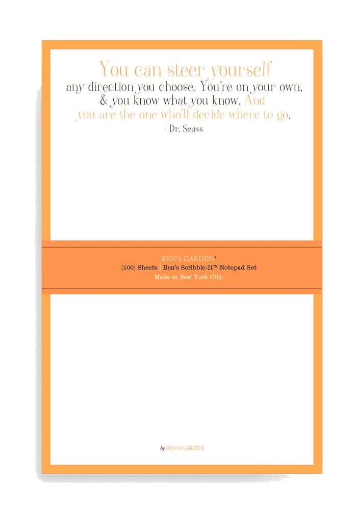 You Can Steer Yourself Anywhere You Choose Scribble Notepad Set Of 2 - Ben's Garden