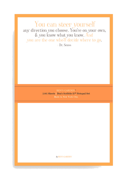 You Can Steer Yourself Anywhere You Choose Scribble Notepad Set Of 2 - Ben's Garden