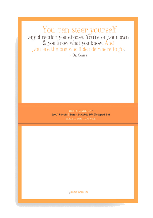 You Can Steer Yourself Anywhere You Choose Scribble Notepad Set Of 2 - Ben's Garden