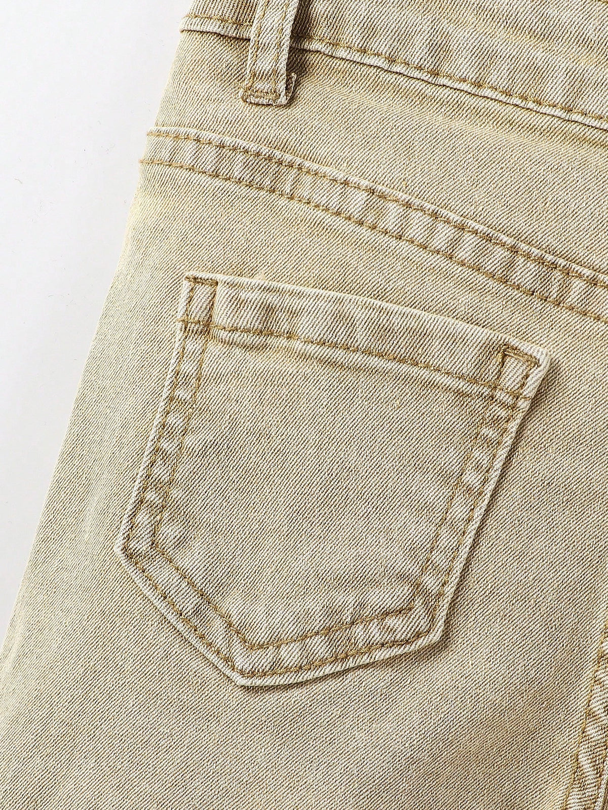 Young Boy Elastic Fitted Ripped All-Match Versatile Blue Denim Bermuda Shorts