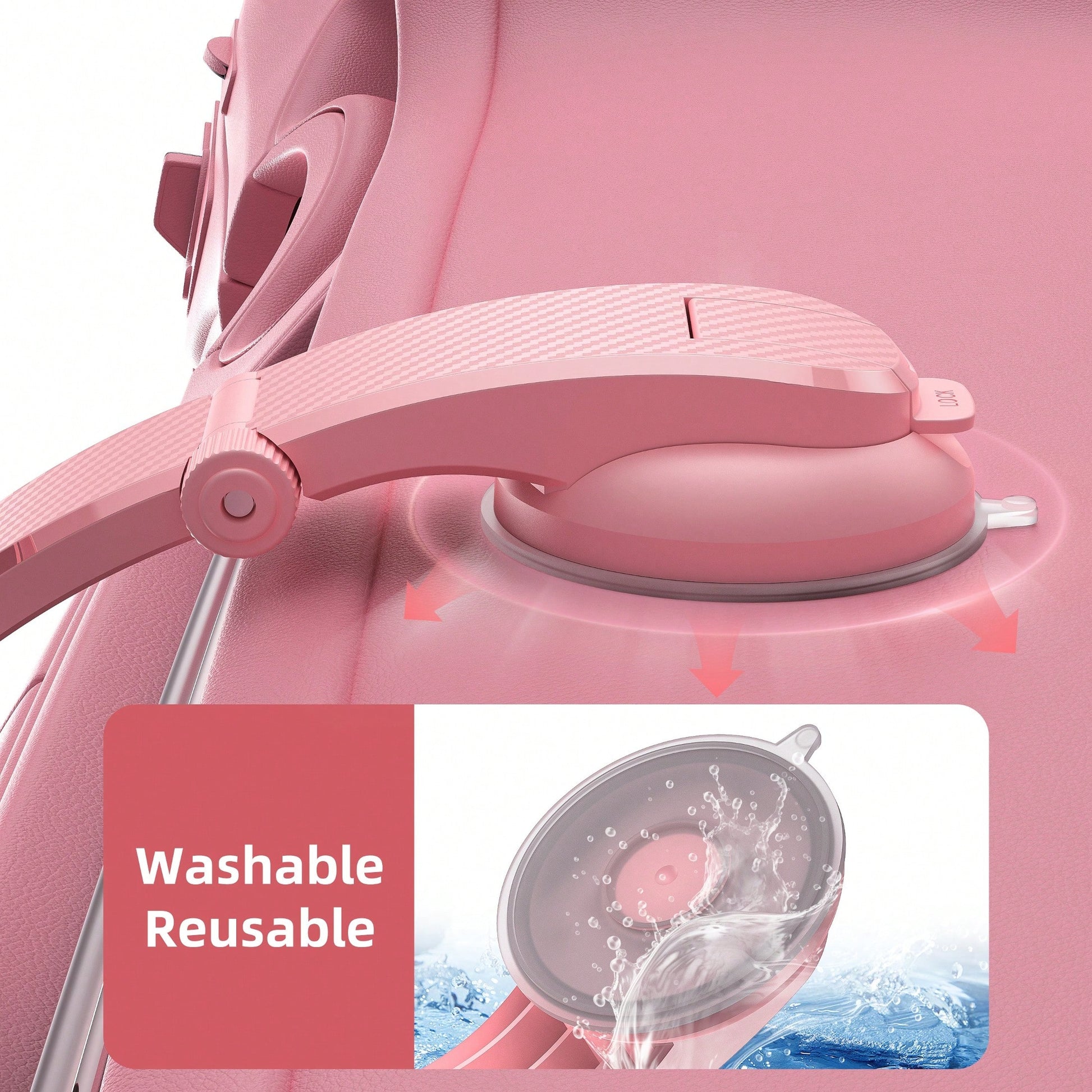 YWOR Pink Car Phone Holder, Universal Car Phone Holder, Super Suction Cup Car Phone Holder