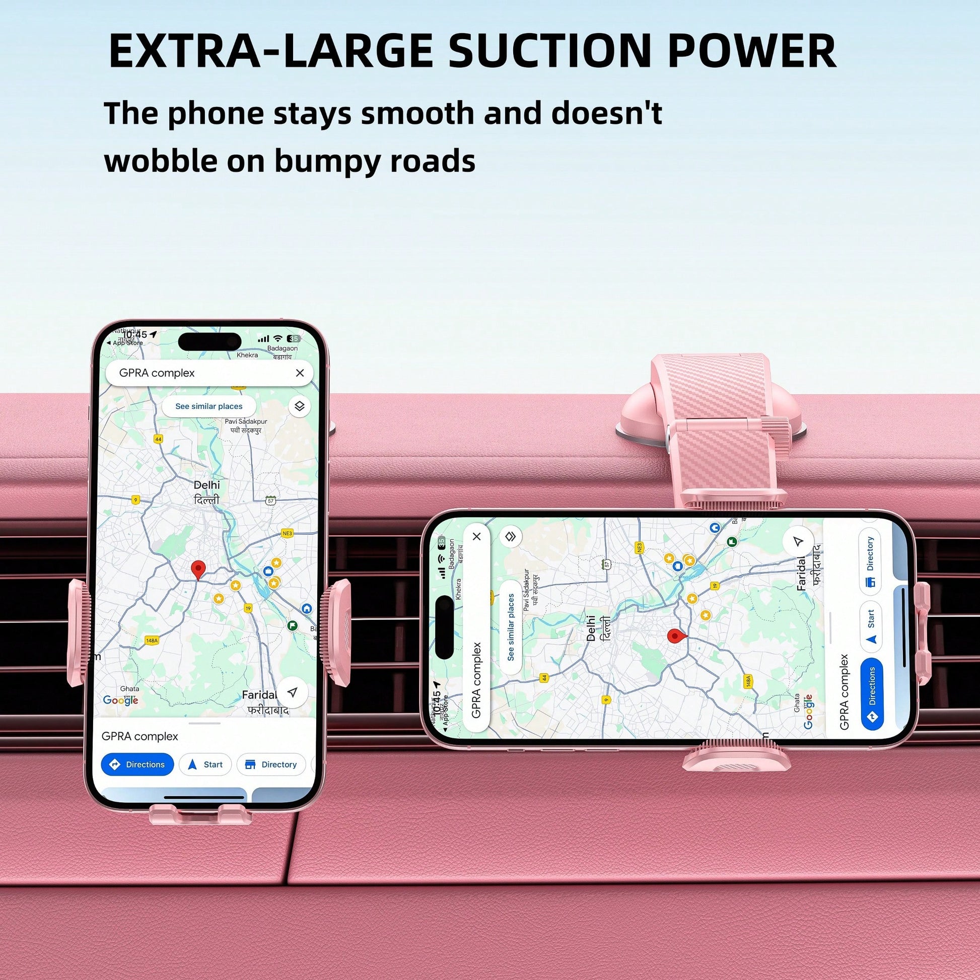 YWOR Pink Car Phone Holder, Universal Car Phone Holder, Super Suction Cup Car Phone Holder
