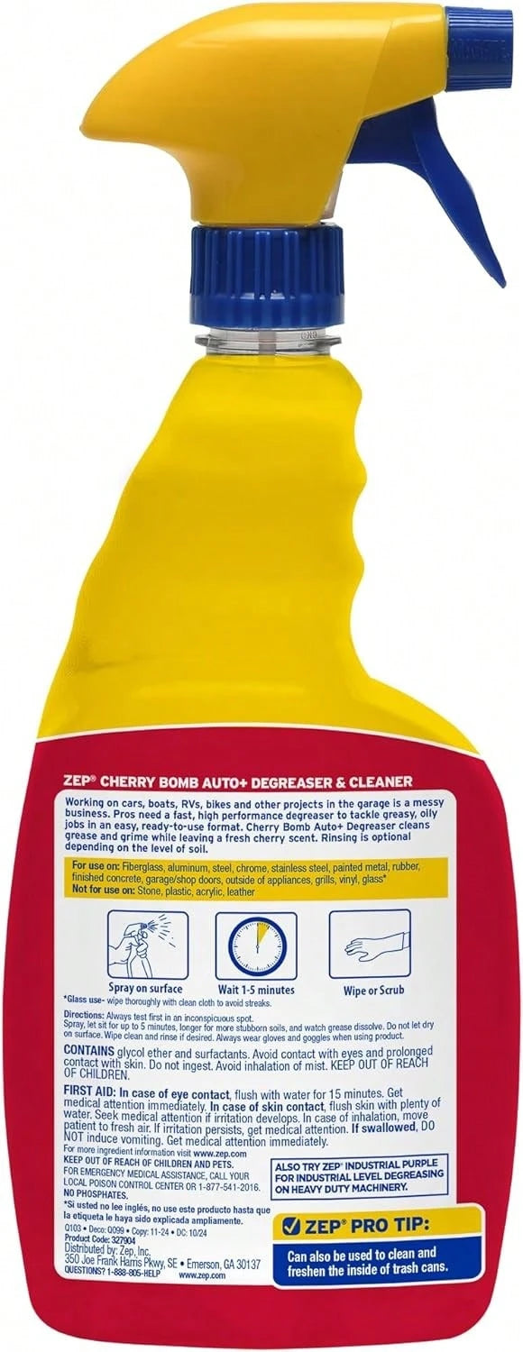 Zep Cherry Bomb Auto+ Degreaser &Amp; Cleaner- For Auto, Marine, RV, &Amp; Home- 32 Oz