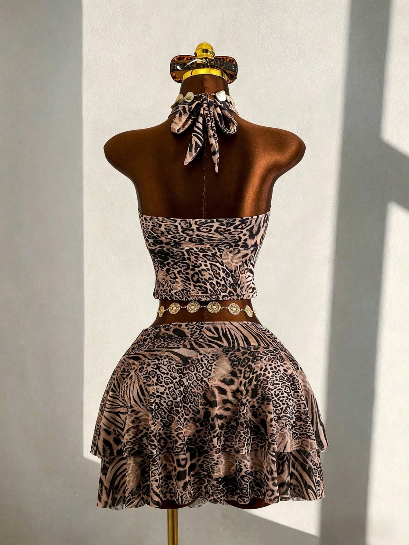 Zestiva 2026 New Animal Print Plus Size 3 PiecesSwimsuit Set, Women Summer Beach Vacation Outfit