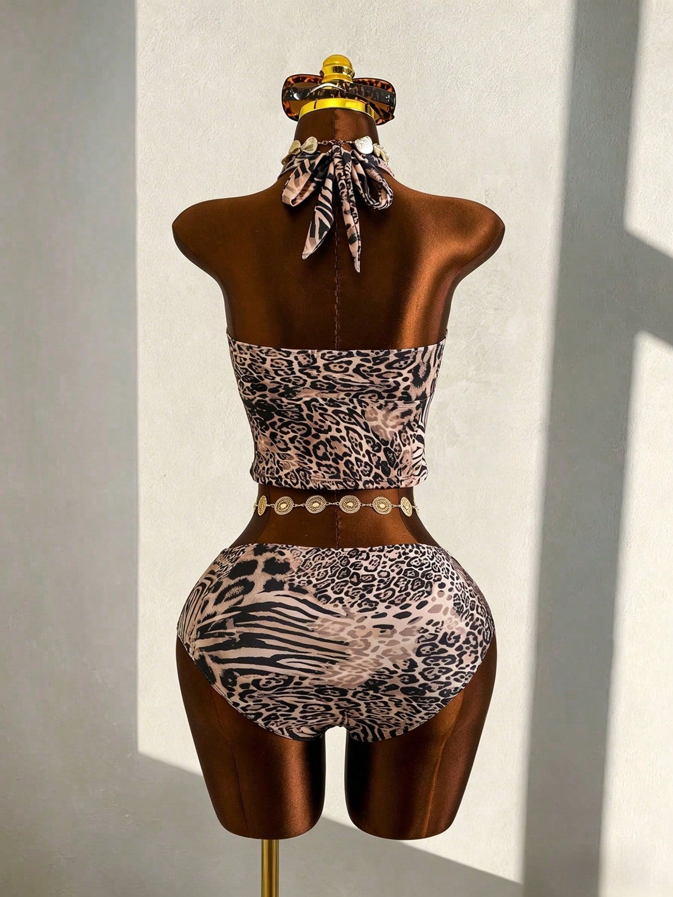 Zestiva 2026 New Animal Print Plus Size 3 PiecesSwimsuit Set, Women Summer Beach Vacation Outfit