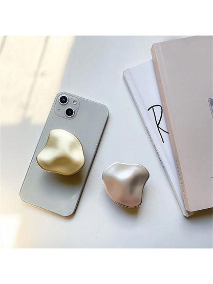 Zinc Alloy Stylish Mobile Phone Holder With Retractable Finger Ring Buckle And Desktop Cushion Support For Secure Grip And Stand Compatible With IPhone, Android Phone, Gift For Birthday, Family, Frien
