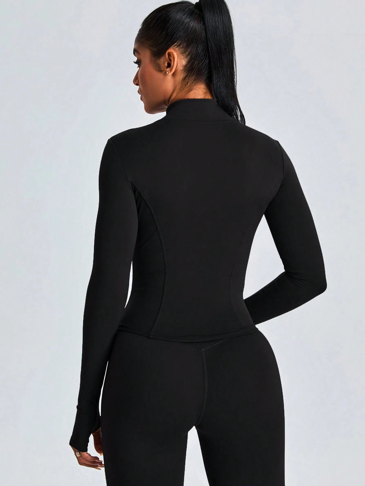 Zkyiitae Women's Long Sleeve Sports Jacket Zipper Thumbhole Training Top, Workout Jacket, Zip Up Jackets, Gym Clothes Women, Running, Outdoor Sports