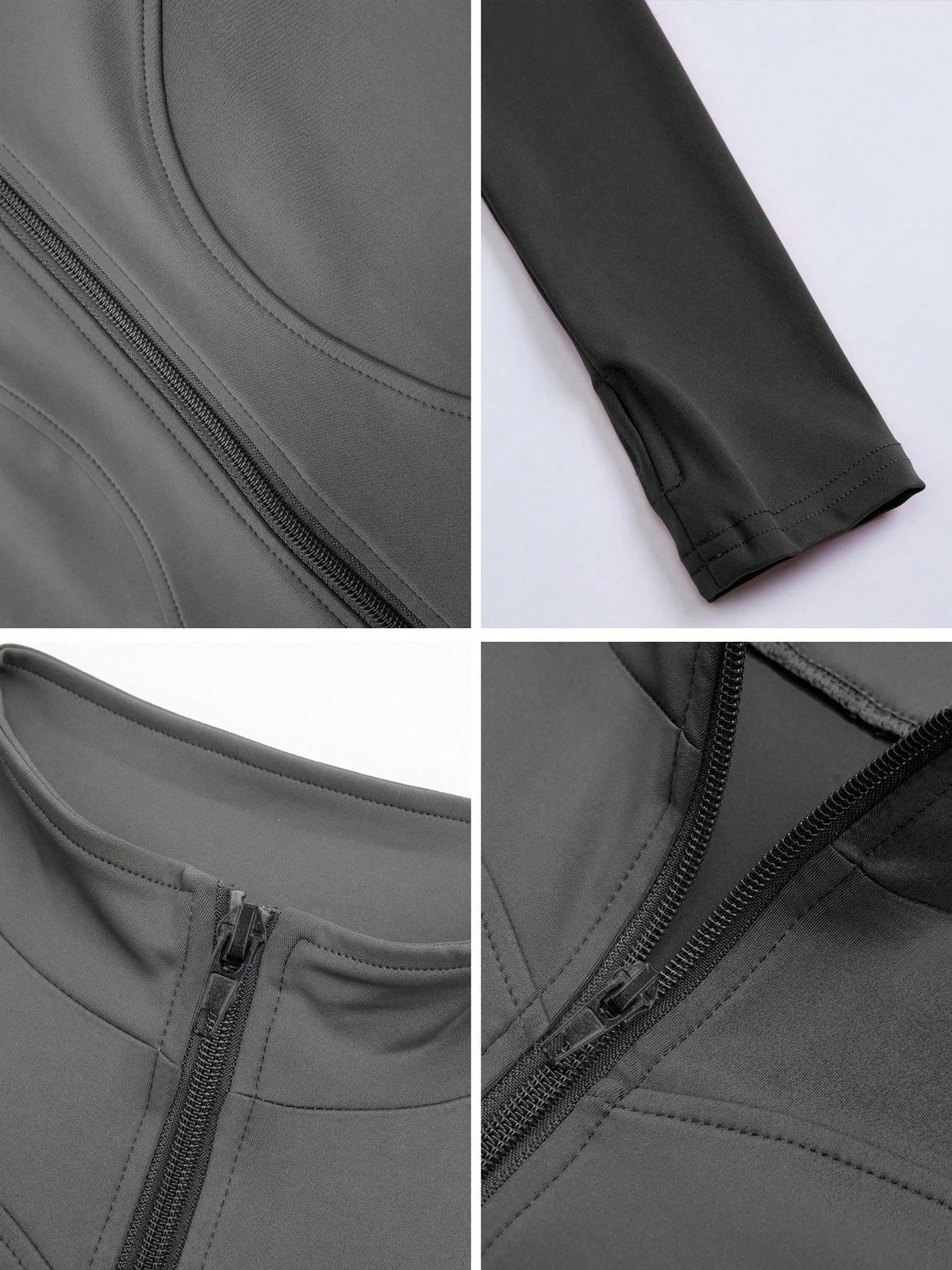Zkyiitae Women's Long Sleeve Sports Jacket Zipper Thumbhole Training Top, Workout Jacket, Zip Up Jackets, Gym Clothes Women, Running, Outdoor Sports